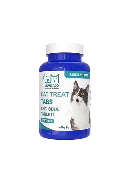 Muvicado Kedi Ödül Tableti Multi Vitamin Kedi Tüy Tüyü Bakımı Kedi Ödülü Kedi Ödül Maması