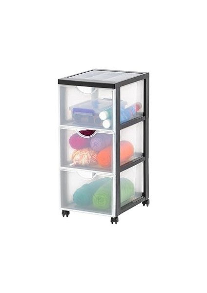 Iris Ohyama Saklama Kulesi, Saklama Kulesi, Çok Fonksiyonlu Plastik Saklama Kulesi, Tekerlekli ve Ç