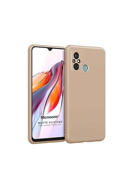 Microsonic Matte Silicone 12C Için Kılıf [redmi 12C ile Uyumlu Kılıf - Gold]