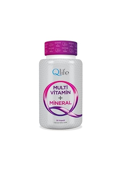 Qlife Multivitamin & Mineral 30 Kapsül 13 Vitamin 7 Mineral