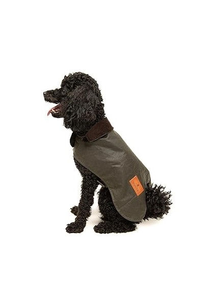 Stuf&co Köpek Montu, Su ve Rüzgar Geçirmez, Ithal Waxed Cotton Kumaştan Üretilmiş (Yeşil,) (Small)