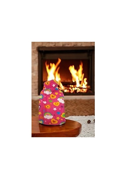 Minufco Kılıflı Termofor 2 Litre Isıtıcı Ped Sıcak Su Torbası Erkek 2 Litre Kırmızı Polarlı N