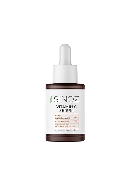 Sinoz Ton Eşitleyici Aydınlatıcı Vitamin C%4 Niacinamide%2 Yüz Serumu 30 ml Tüm Ciltler Için