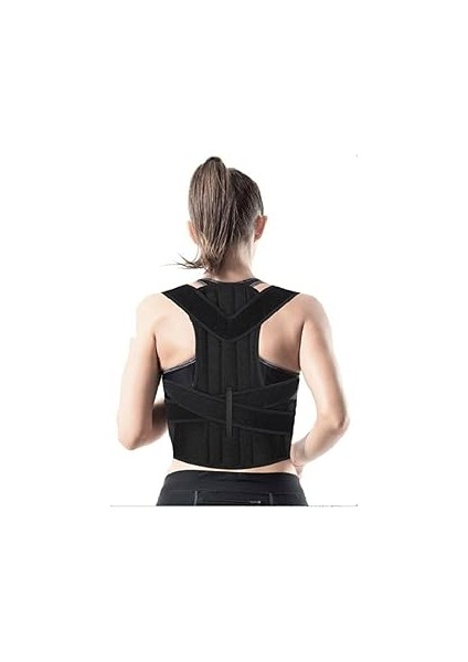 Ayaco Kamburluk Önleyici Unisex Sırt Ortopedik Dik Duruş Aparatlı Balenli Korse SR1BK001