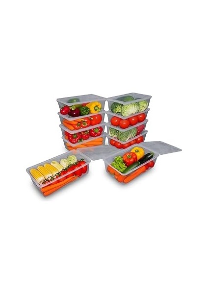 2000 ml Şeffaf Buzdolabı Saklama Kabı, Kendinden Kapaklı Derin Dondurucu Kabı, Buzluk Kutusu, Dolap