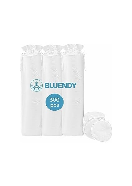 Bluendy 300 Adet Yuvarlak Makyaj Temizleme Pamuğu -%100 Saf Kalite Disk Pamuk, Fondöten ve