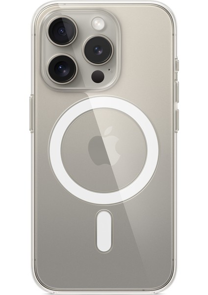 Apple iPhone 15 Pro Kılıf Magsafe Wireless Kablosuz Şarj Destekli Şeffaf Darbe Emici Kapak modelleri