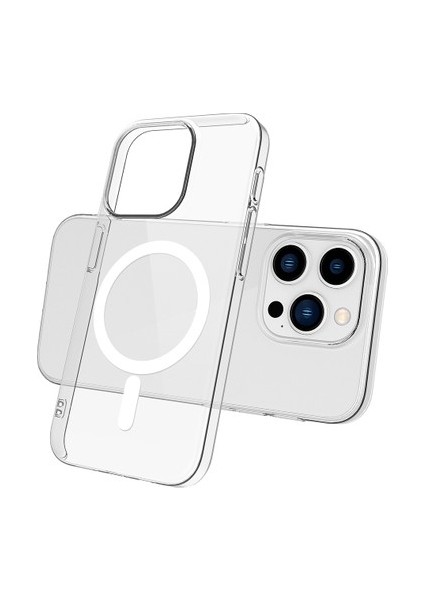 Apple iPhone 15 Pro Kılıf Magsafe Wireless Kablosuz Şarj Destekli Şeffaf Darbe Emici Kapak fırsatları