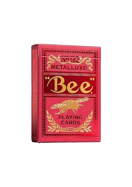 Bee Metalluxe Oyun Kartları - Kırmızı Folyo Elmas Desenli Sırt