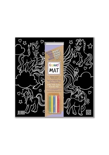 Akademi Çocuk Funny Mat Black (Tebeşirli)