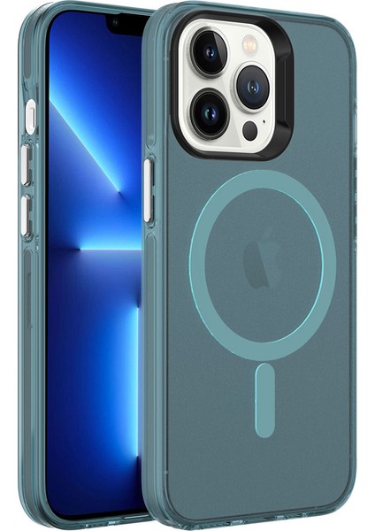 Apple iPhone 13 Pro Kılıf Zore M-Safe Şarj Özellikli Buzlu Transparan C-Pro Sert Kapak fiyatları