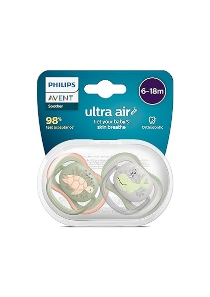 Avent Emzik 6-18 Ay, 2'li Paket, Erkek