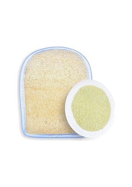 Neweastern Doğal Kabak Lifi, Vücut ve Yüz Peeling Seti (Yüz Pedi ve Eldiven)