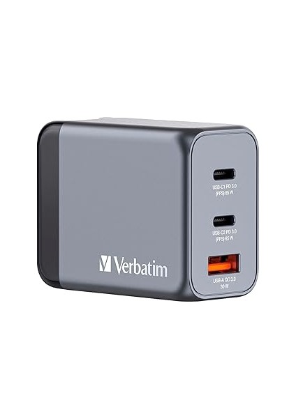 Verbatim 32201 Gnc-65 3-Bağlantı Noktalı 65W Gan Duvar Şarj Cihazı