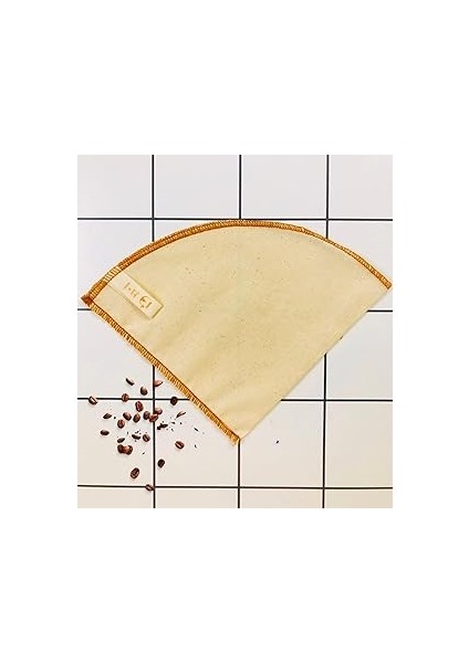 (2 Adet) V-60 ile Uyumlu Yıkanabilir, Kumaş, Organik Kahve Filtresi, AĞARTILMAMIŞ%100 Ham Pamuk - E