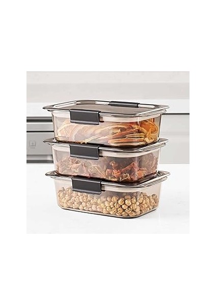 Porsima 3'lü Kuru Gıda Erzak Saklama Kabı - Meyve & Sebze Saklama Kabı Seti - Kapaklı Beslenme Kabı