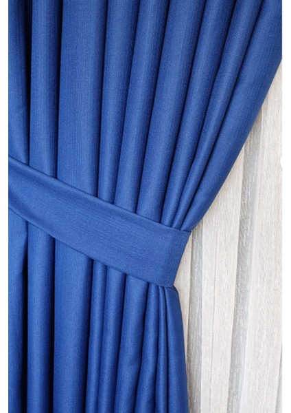 Keten Fon Perde, Lacivert, Pano Fon, Sık Pile, Kuşaklı, Düz Renk, Tek Kanat modelleri