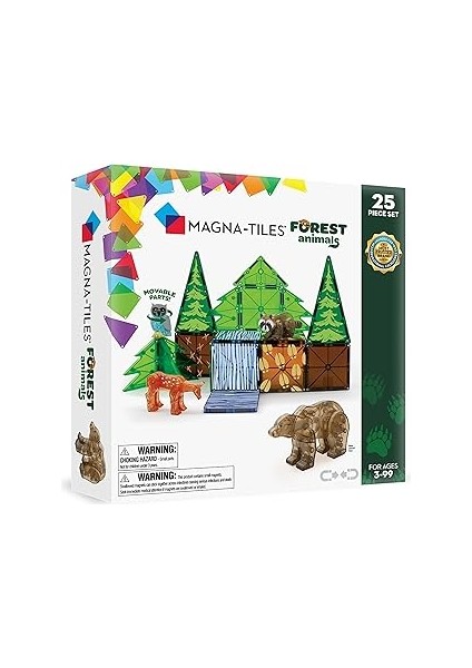 Magna Tiles Oyuncak Orman Haynananları, 25 Parça, Standart