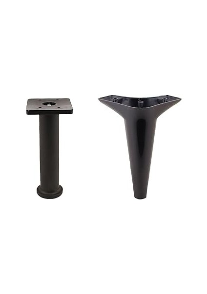 BADEM10 Aspen Mobilya Ayağı 12'li Set Robot Süpürge Için Koltuk Kanepe Sehpa Destek 20 cm Siyah Baz
