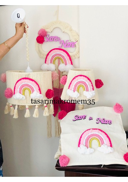 Makrome Avize-Abajur-Kapısüsü-Yastık Kılıfı