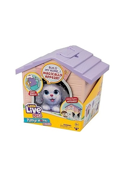 Little Live Pets My Puppy's Minis - Pink & Purple | Peluş Oyuncak ve Köpek Kulübesi Oyun