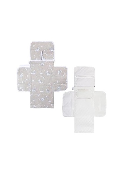 Baby'ness Çanta Boy Alt Değiştirme Bakım Seti, Sıvı Geçirmez, Leke Tutmaz, Aydede Desenli, Desenli,