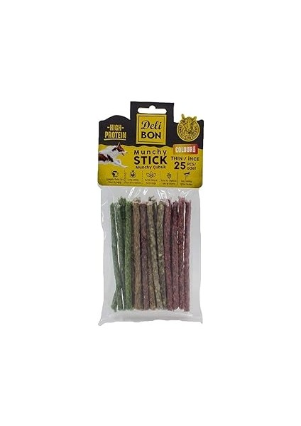 Doggie Delibon Deriden Munchy Çubuk Karışık Renk, THINX25PCS, Çok Renkli