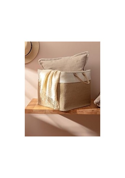 Madame Coco Eva Kare Sepet, Bej, 33X33X30CM