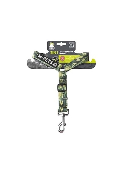 M-Pets Hiking 2ın1 Göğüs Tasmasi+Emni̇yet Kemerli̇ Tasma Kamuflaj