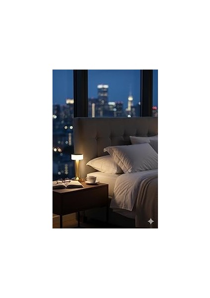 Amber LED Şarj Edilebilir Taşınabilir Masa Lambası - Dokunmatik Aç/kapa ve Parlaklık Ayarı, 3 Renk