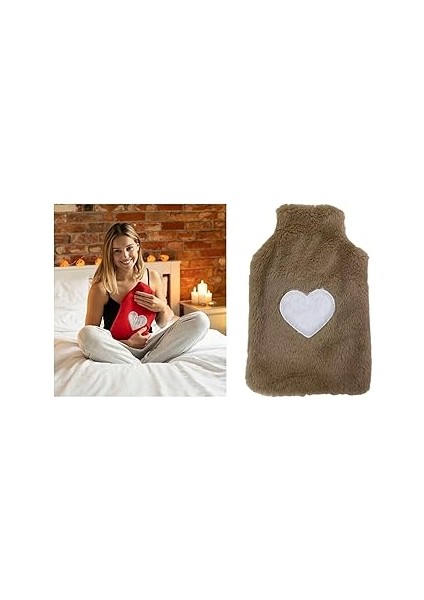 Bosphorus Homi Sicak Su Torbasi Peluş Kalpli̇,bej Termofor 29X17CM 750ML