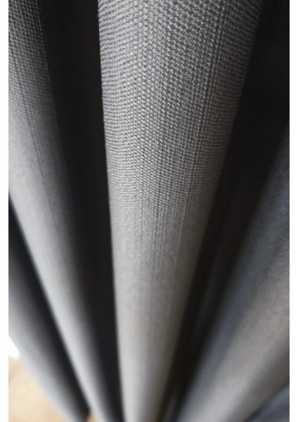 Keten Fon Perde, Antrasit, Pano Fon, Sık Pile, Kuşaklı, Düz Renk, Tek Kanat fırsatları