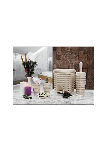 Primanova M-SAS06-09 Palm 5 Li Banyo Seti, Bej