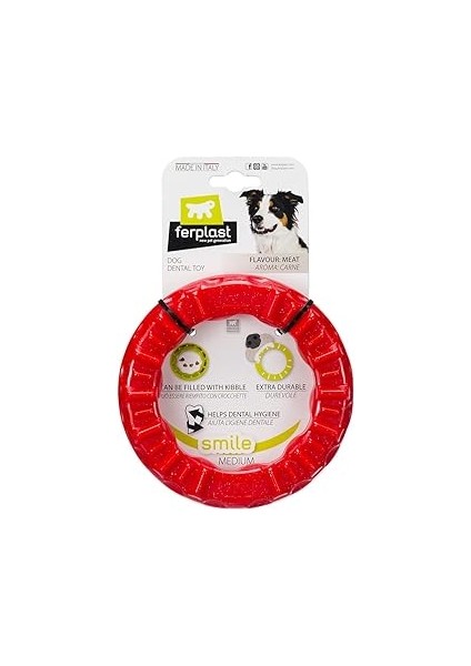 Ferplast Köpek Oyuncağı Smile M Kırmızı Köpek Yüzüğü 1 Adet
