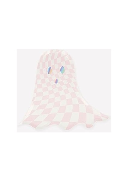 Meri Meri - Pink Checker Ghost Plates - Pembe Hayalet Tabaklar (8'li)