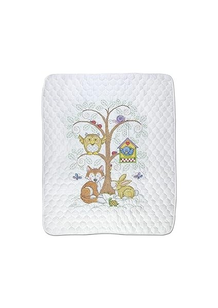 Works Crafts Janlynn Kanaviçe Yorgan Seti, Bebek Ormanı Için Damgalı