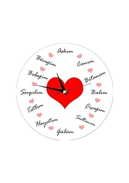 Sevgiliye Özel Sözler Duvar Saati