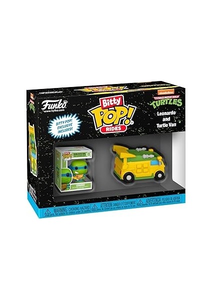 Pop Bitty Ride: Teenage Mutant Ninja Turtles - Leonardo With Van - Tmnt Retro/klasik - Koleks