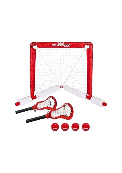 Gosports Lakros Yüzen Havuz Oyun Seti - Havuz Lakros Kalesi, 2 Su Lakros Çubuğu ve 4 Yumuşak Kauçuk