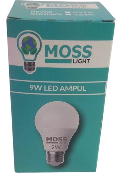 Moss LED Ampul 9 W (60W) Günışığı 3000K ( 1 Adet )