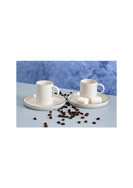 Porland Chopin Platin Kahve Takımı 4 Parça