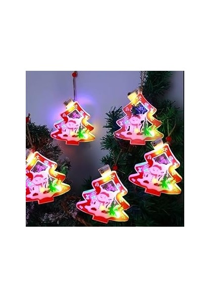 Kardan Adam Motifli 5'li LED Ağaç Dekoratif Lambayılbaşı Renkli Işıklar Asılı Işık Sahne