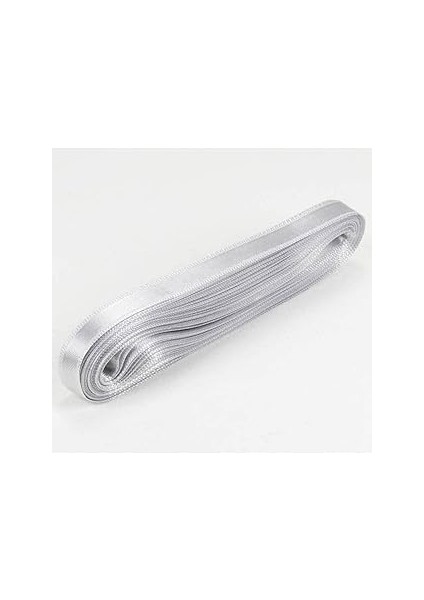 Parti̇ Vi̇tri̇ni̇ Gümüş Gri Renk Saten Kurdela 1 Cm. x 10 Metre (Gümüş)