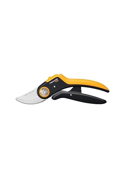 Fiskars Bahçe Makası Plus, Powerlever, P721, Taze Dallar ve Çalılar Için, Yapışmaz Kaplama, Paslanm
