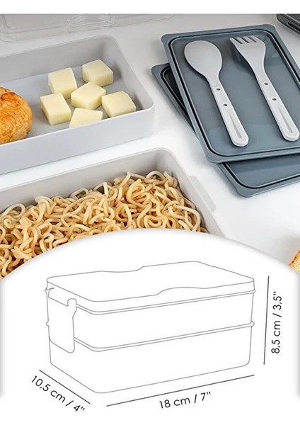 2 Katlı Yemek Saklama Kabı | Sızdırmaz Beslenme Kutusu | Sporcu ve Diyet Seti indirimleri