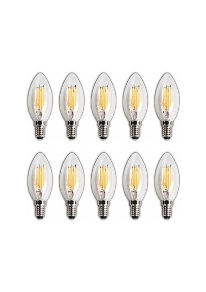 LED Rustik Mum Buji Ampul – E14 Duy, 4W (35W Eşdeğer), 3000K Günışığı, 400 Lümen – 220-240V, 3.5X10