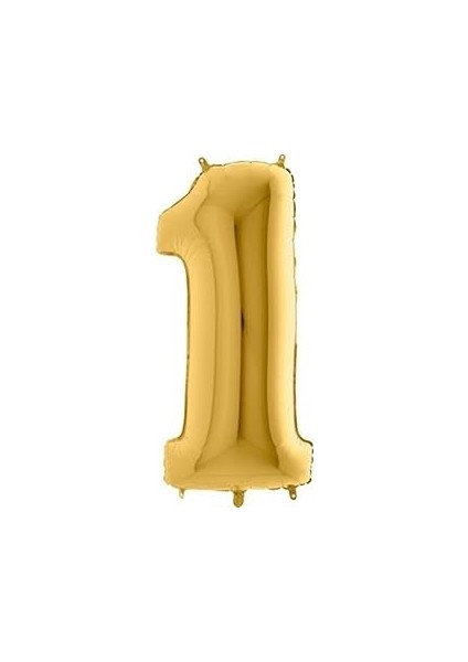 Parti̇ Vi̇tri̇ni̇ 1 Rakamlı 16 Inç Renk Folyo Balon 36 cm (Altın)