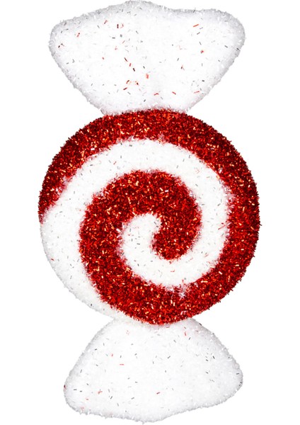 Yılbaşı Ağacı Süsü, Şeker Figür, Kırmızı-Beyaz, 15X28 cm