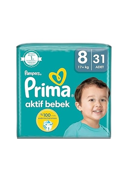 Bebek Bezi Aktif Bebek 8 Beden 31 Adet Fırsat Paketi