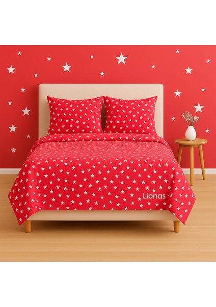 Çift Kişilik Desenli Nevresim + 2 Adet Kapaklı Yastık Kılıfı